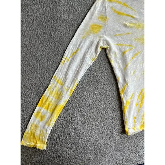 ATM Hoodie Sweater Medium Tie Dye Lightweight Cotton White Yellow Beach Boho - Picture 8 of 16